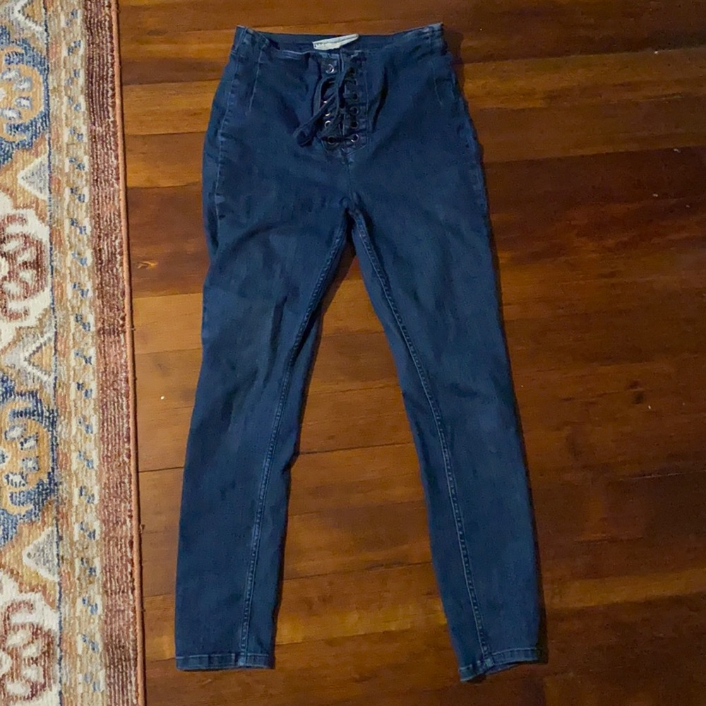 Free People Lace-Front Jeans